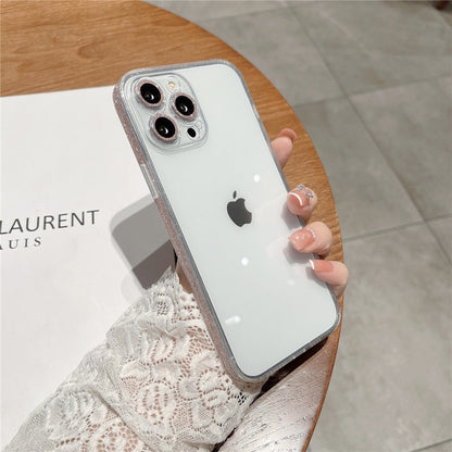 Anymob iPhone Case Pink Glitter Camera Lens Protect Clear Acrylic Armor Shockproof Bumper Back Cover-Mobile Phone Cases-PEROZ Accessories