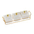 Anygleam Food Container White 3 Grids Fruit Plate Partition Platter Snack Storage Box Bar Nut Snack Dish Serving Tray-Food Storage-PEROZ Accessories