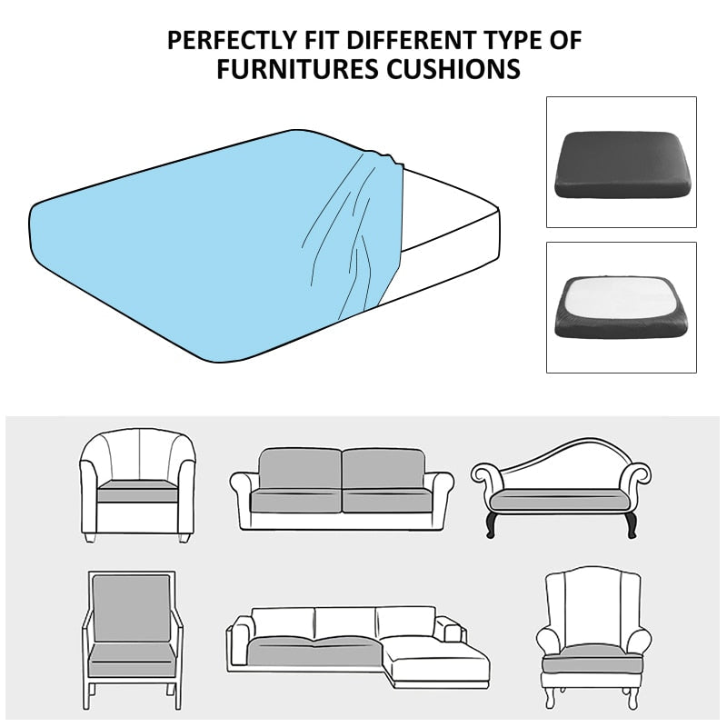 Anyhouz Sofa Cover Dark Blue L-Shape Polyester Chenille Thick Stretchable Cushion For Living Room Enlarge Size Extra Large-Slipcovers-PEROZ Accessories