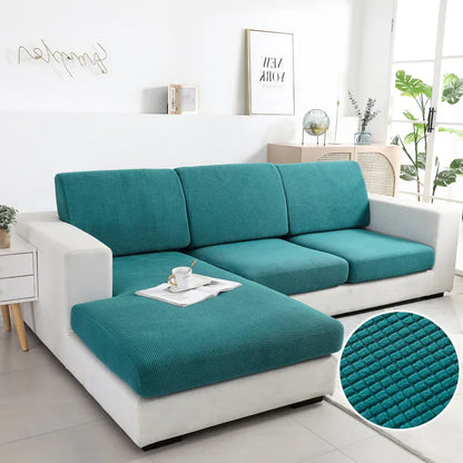 Anyhouz Sofa Cover Teal Blue Polyester Thick Stretchable Cushion For Living Room 1Pc Normal Size 45-60cm-Slipcovers-PEROZ Accessories