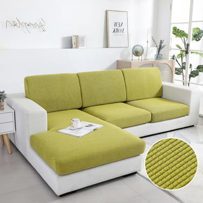 Anyhouz Sofa Cover Green Polyester Thick Stretchable Cushion For Living Room 1Pc Normal Size 145-185cm-Slipcovers-PEROZ Accessories