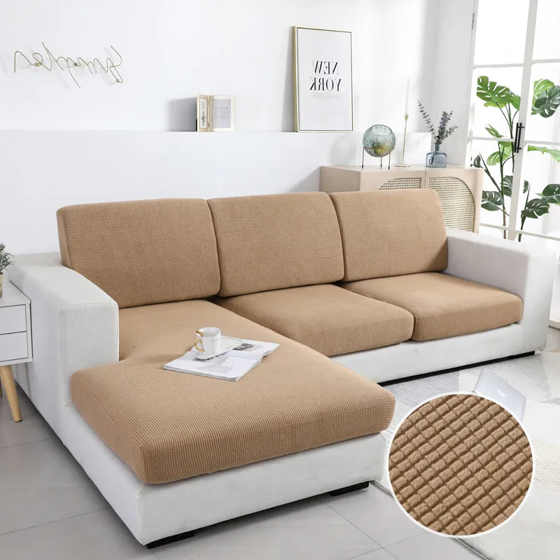 Anyhouz Sofa Cover Camel Polyester Thick Stretchable Cushion For Living Room 1Pc Normal Size 145-185cm-Slipcovers-PEROZ Accessories