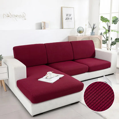 Anyhouz Sofa Cover Wine Red Polyester Thick Stretchable Cushion For Living Room 1Pc Enlarge Size 60-90cm-Slipcovers-PEROZ Accessories