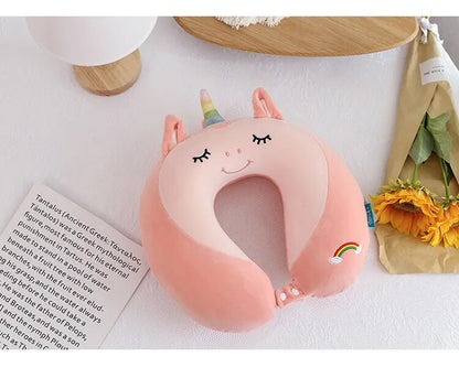 Anypack Neck Pillow Unicorn Cartoon Memory Cotton U-shaped Soft Fluffy Comfortable Sleep Headrest-Neck Pillow-PEROZ Accessories