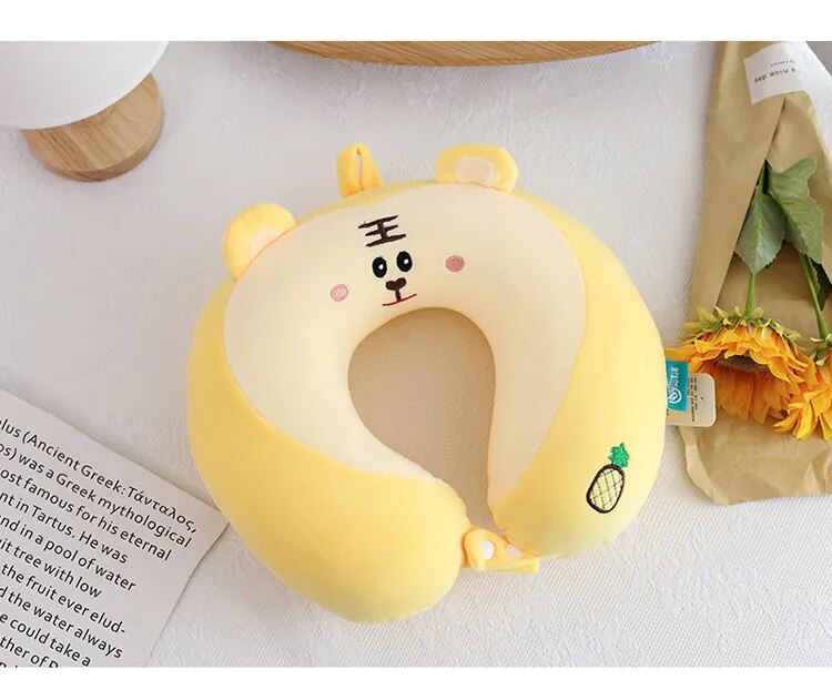 Anypack Neck Pillow Tiger Cartoon Memory Cotton U-shaped Soft Fluffy Comfortable Sleep Headrest-Neck Pillow-PEROZ Accessories