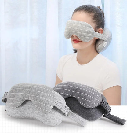 Anypack Travel Neck Pillow with Eye Mask Dark Gray Portable 2 in 1 Comfortable Sleep Headrest-Neck Pillow-PEROZ Accessories