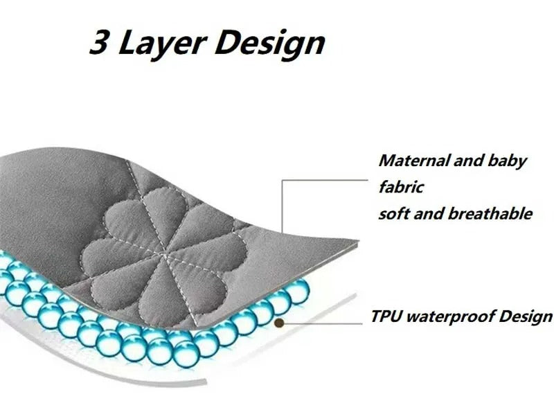 Anyhouz Mattress Cover Leaf Gray Double Size Waterproof Quilted Fitted Bed Sheet-Bed Sheets-PEROZ Accessories