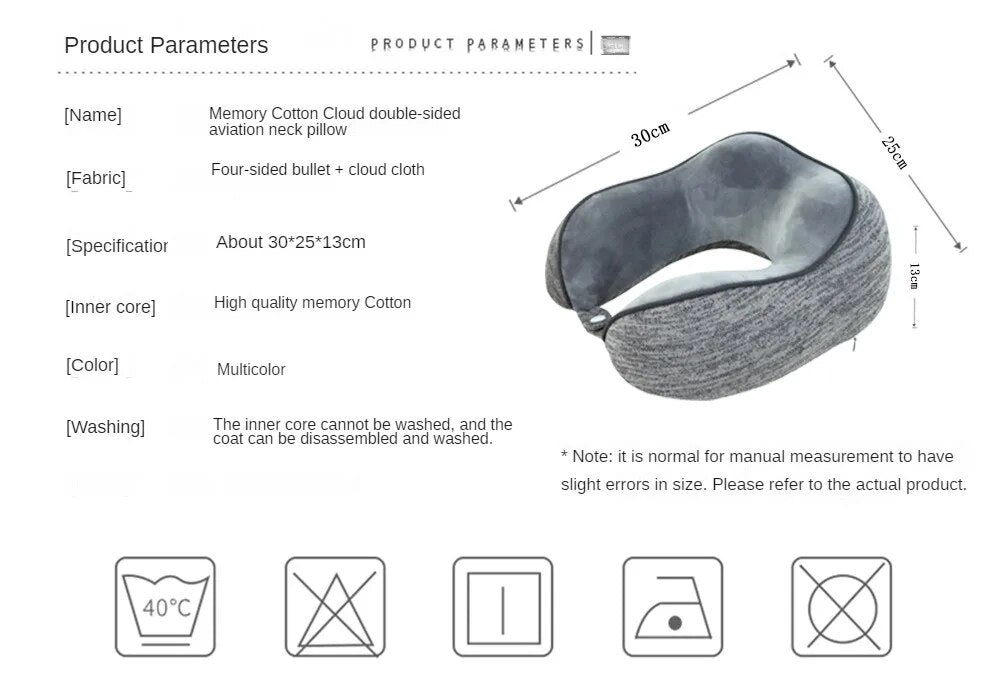 Anypack Neck Pillow Blue Cervical Spine U-Shaped Comfortable Sleep Headrest-Neck Pillow-PEROZ Accessories