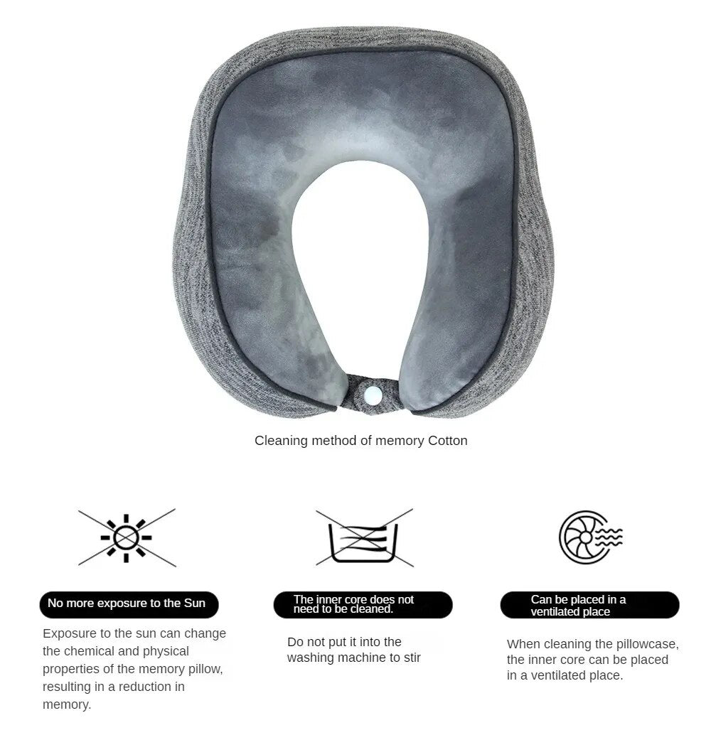 Anypack Neck Pillow Brown Cervical Spine U-Shaped Comfortable Sleep Headrest-Neck Pillow-PEROZ Accessories