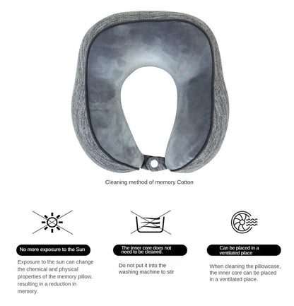 Anypack Neck Pillow Brown Cervical Spine U-Shaped Comfortable Sleep Headrest-Neck Pillow-PEROZ Accessories