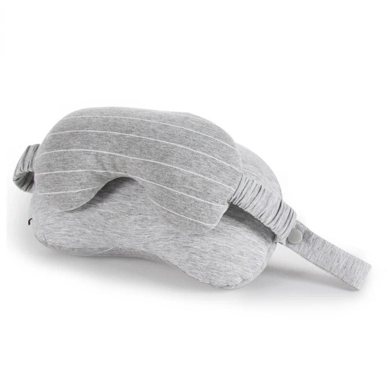 Anypack Travel Neck Pillow with Eye Mask Light Gray Portable 2 in 1 Comfortable Sleep Headrest-Neck Pillow-PEROZ Accessories
