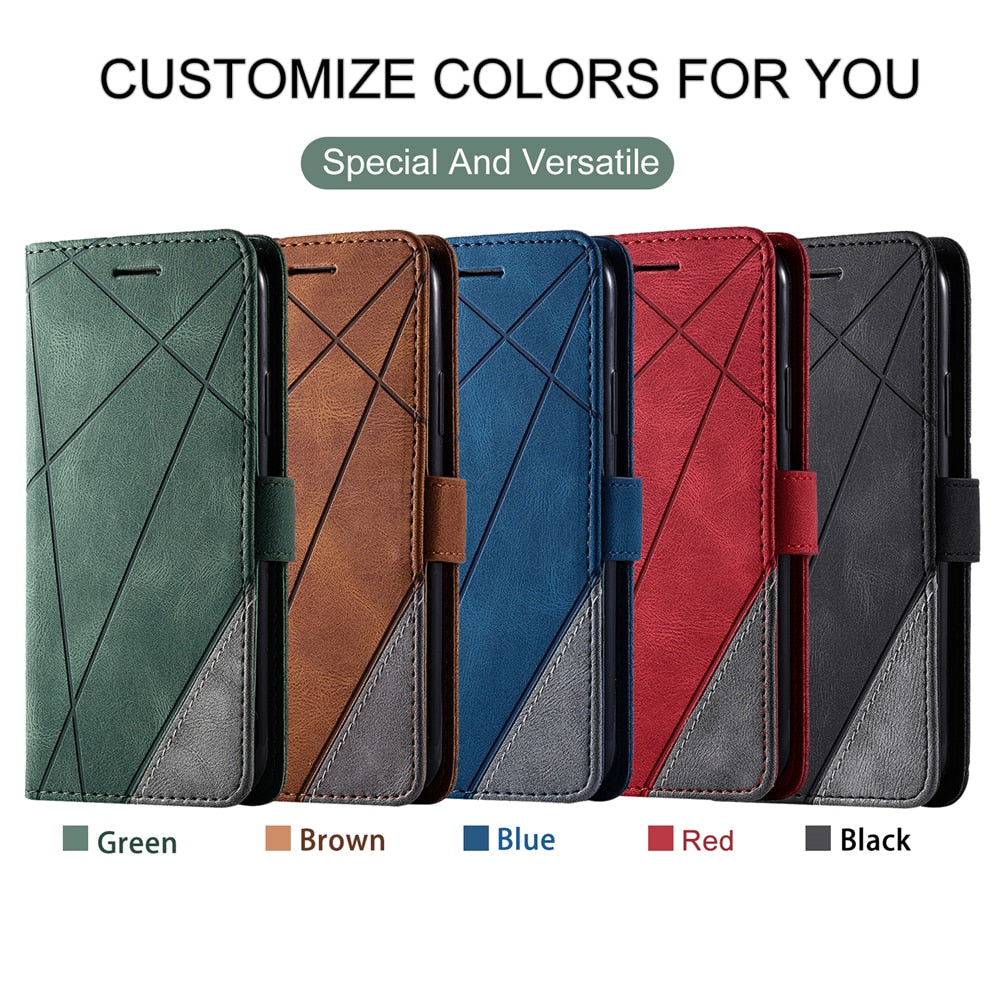 Anymob Samsung Black Flip Wallet Leather Cases Phone Cover Protection-Mobile Phone Cases-PEROZ Accessories