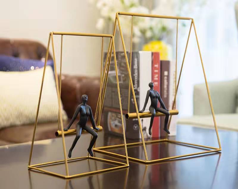 Anyhouz 31cm Swing Furnishing Articles Tabletop Home Decor Modern Art Living Room Display House Decorative Crafts Metal Ornaments-Tabletop Decor-PEROZ Accessories