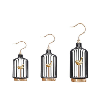 Anyhouz 52cm Golder Handle Birdcage Tabletop Home Decor Modern Art Living Room Display House Decorative Crafts Metal Ornaments-Tabletop Decor-PEROZ Accessories