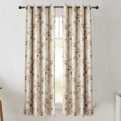 Anyhouz 400cm Curtain Beige Flower Design Modern Luxury Retro Style Texture for Living Room Bedroom Dining Fashion Decor-Curtains &amp; Drapes-PEROZ Accessories