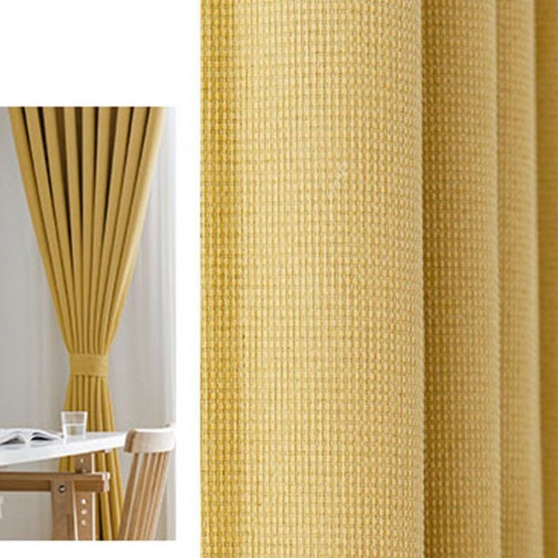 Anyhouz 250cm Curtain Beige Modern Waffle Plaid for Living Room Bedroom Dining Balcony Luxury Window Drapes-Curtains &amp; Drapes-PEROZ Accessories