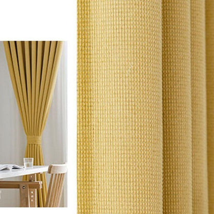 Anyhouz 250cm Curtain Beige Modern Waffle Plaid for Living Room Bedroom Dining Balcony Luxury Window Drapes-Curtains &amp; Drapes-PEROZ Accessories
