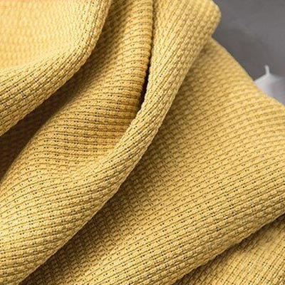 Anyhouz 250cm Curtain Beige Modern Waffle Plaid for Living Room Bedroom Dining Balcony Luxury Window Drapes-Curtains &amp; Drapes-PEROZ Accessories