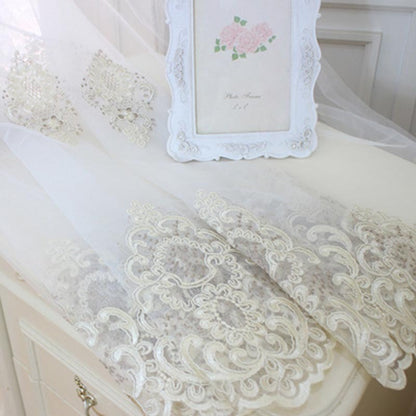 Anyhouz 400cm Curtain White Style Flower Indoor Decorative Window Sheer Curtain For Living Room Bedroom Home Decor-Curtains &amp; Drapes-PEROZ Accessories