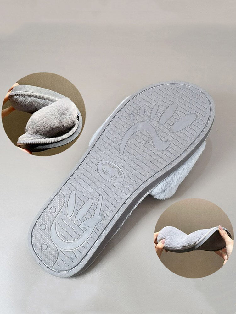 AnyStep Plush Slipper One Size 9-10 Flip Pink Warm Winter Comfortable Home Fluffy Indoor Slip On-Shoe Accessories-PEROZ Accessories