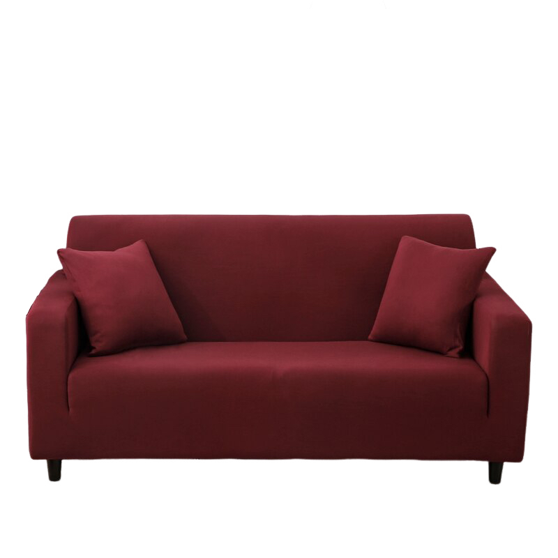 Anyhouz 4 Seater Sofa Cover Plain Wine Red Style and Protection For Living Room Sofa Chair Elastic Stretchable Slipcover-Slipcovers-PEROZ Accessories