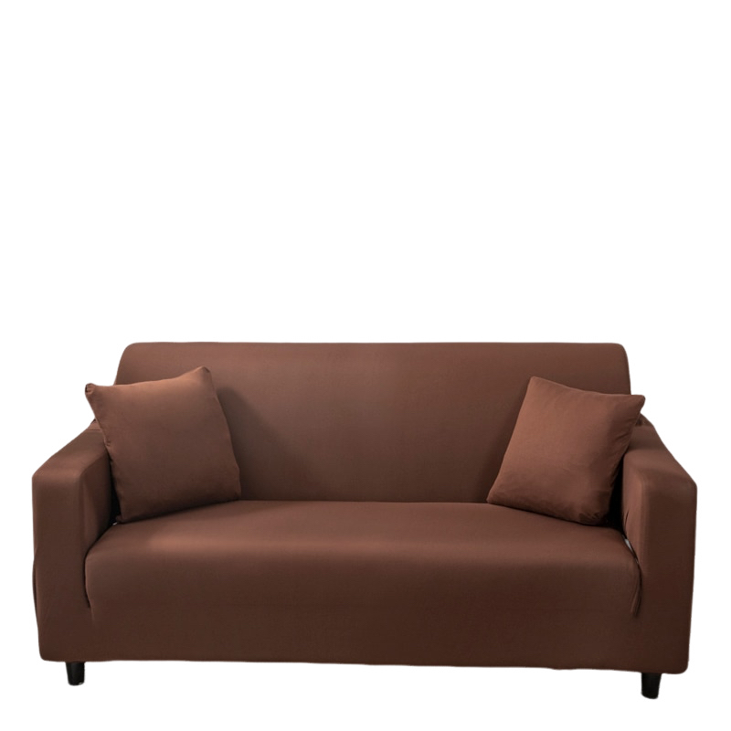 Anyhouz 4 Seater Sofa Cover Plain Light Coffee Style and Protection For Living Room Sofa Chair Elastic Stretchable Slipcover-Slipcovers-PEROZ Accessories