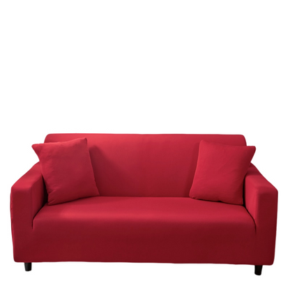 Anyhouz 4 Seater Sofa Cover Plain Red Style and Protection For Living Room Sofa Chair Elastic Stretchable Slipcover-Slipcovers-PEROZ Accessories