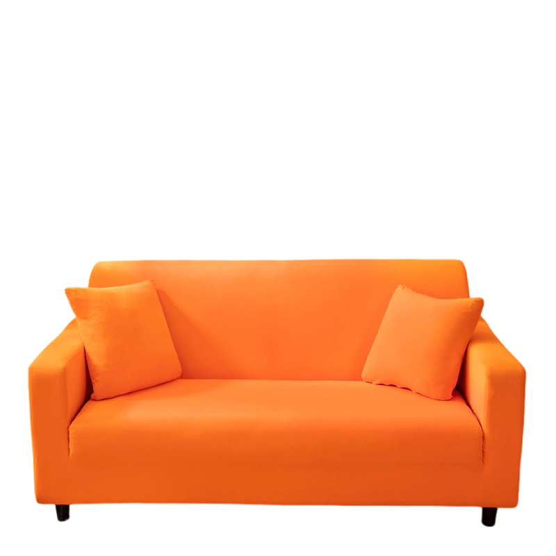 Anyhouz 4 Seater Sofa Cover Plain Orange Style and Protection For Living Room Sofa Chair Elastic Stretchable Slipcover-Slipcovers-PEROZ Accessories