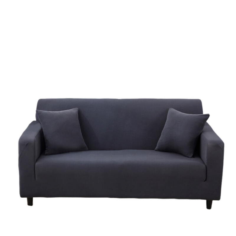 Anyhouz 4 Seater Sofa Cover Plain Dark Grey Style and Protection For Living Room Sofa Chair Elastic Stretchable Slipcover-Slipcovers-PEROZ Accessories