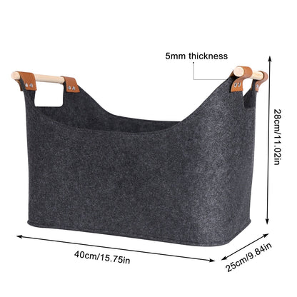 Anyhouz Storage Bag Gray Basket Fire Wood Fruit Vegetable Flower Plant Organizing Rack Container-Exercise &amp; Fitness-PEROZ Accessories