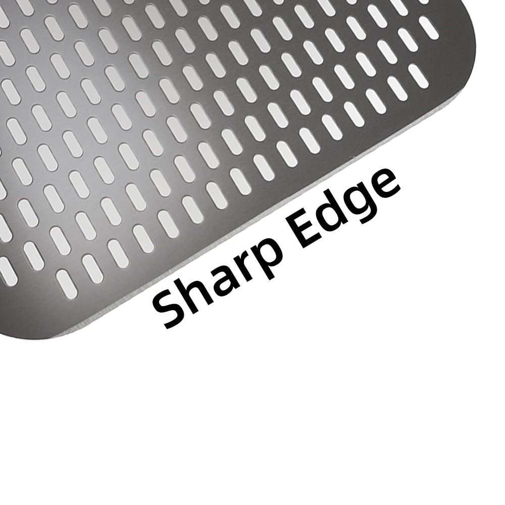 Anygleam Pizza Shovel 30 cm x 110cm Dark Grey for Perforated Peel with Metal Handle Oven Turning Baking Accessory-Spatula and Shovel-PEROZ Accessories