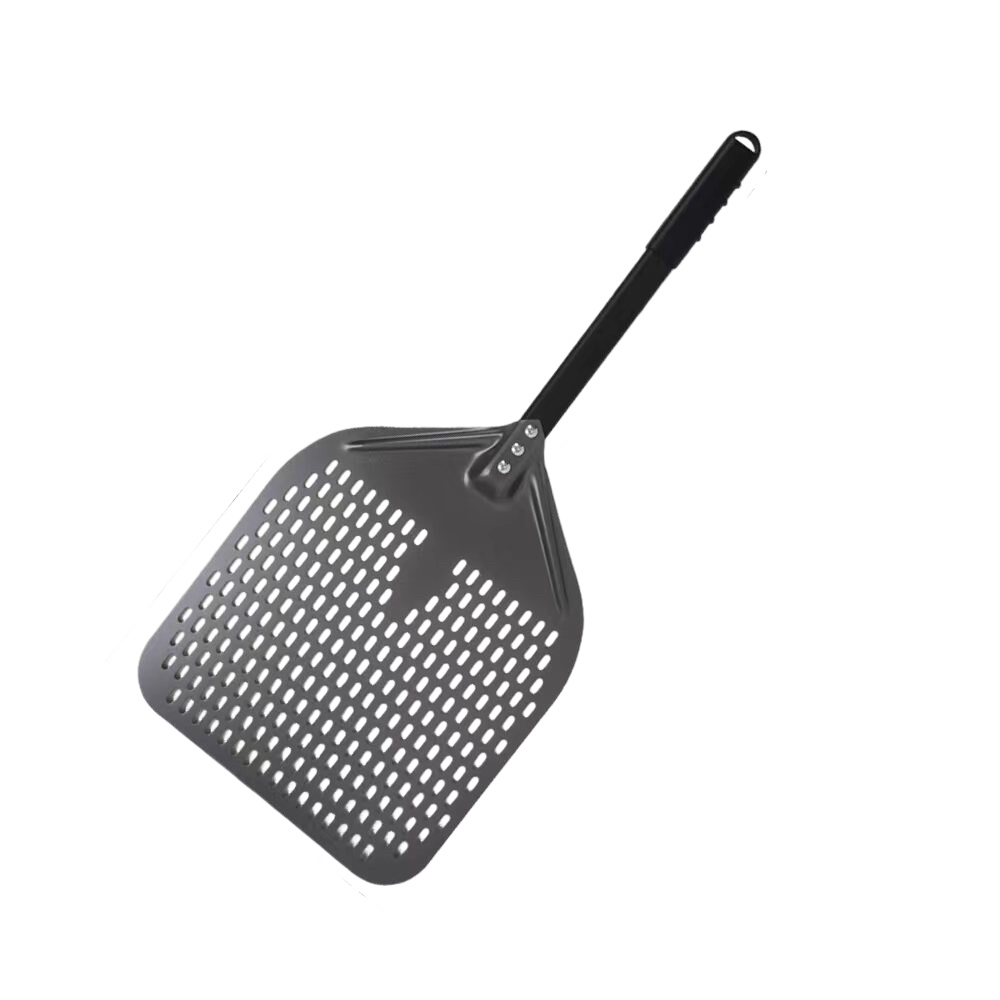 Anygleam Pizza Shovel 30 cm x 70cm Dark Grey for Perforated Peel with Metal Handle Oven Turning Baking Accessory-Spatula and Shovel-PEROZ Accessories