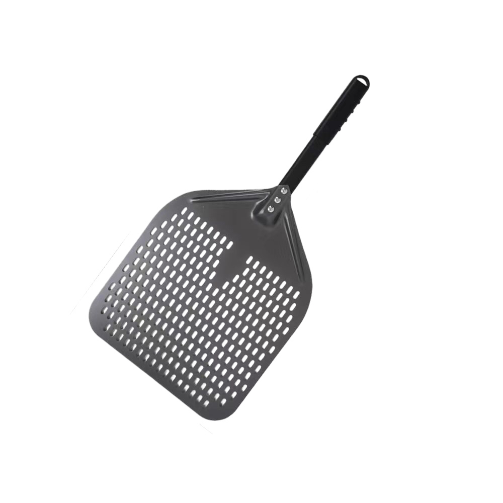 Anygleam Pizza Shovel 30 cm x 58cm Dark Grey for Perforated Peel with Metal Handle Oven Turning Baking Accessory-Spatula and Shovel-PEROZ Accessories