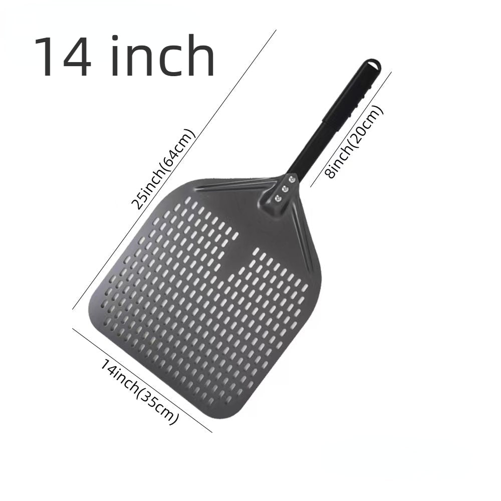 Anygleam Pizza Shovel 35 cm x 64cm Dark Grey for Perforated Peel with Metal Handle Oven Turning Baking Accessory-Spatula and Shovel-PEROZ Accessories