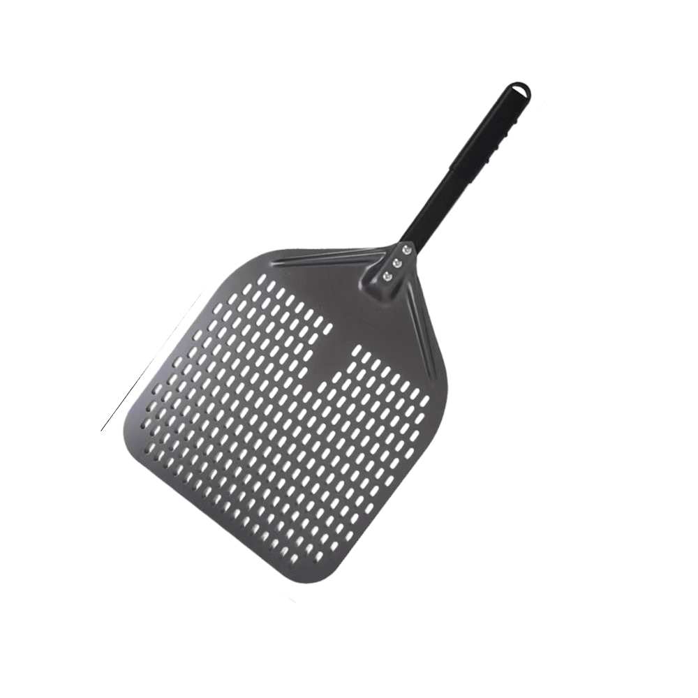 Anygleam Pizza Shovel 35 cm x 64cm Dark Grey for Perforated Peel with Metal Handle Oven Turning Baking Accessory-Spatula and Shovel-PEROZ Accessories