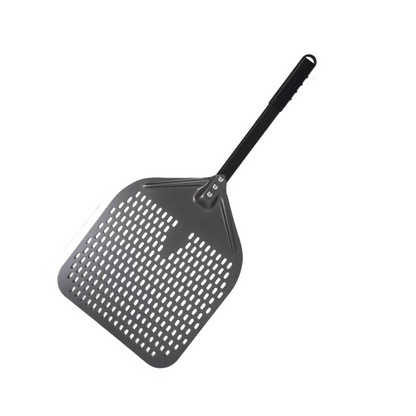 Anygleam Pizza Shovel 35 cm x 76cm Dark Grey for Perforated Peel with Metal Handle Oven Turning Baking Accessory-Spatula and Shovel-PEROZ Accessories