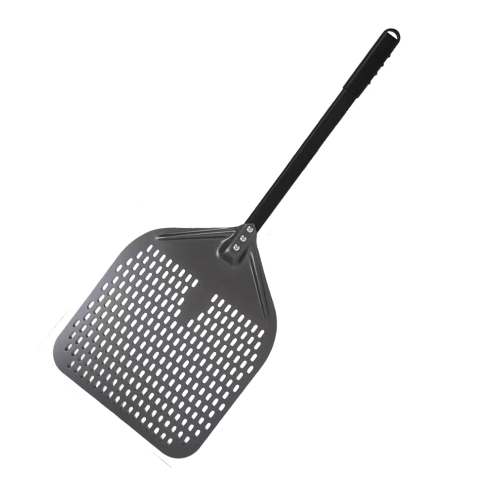 Anygleam Pizza Shovel 35 cm x 91cm Dark Grey for Perforated Peel with Metal Handle Oven Turning Baking Accessory-Spatula and Shovel-PEROZ Accessories