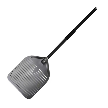 Anygleam Pizza Shovel 30 cm x 110cm Dark Grey for Perforated Peel with Metal Handle Oven Turning Baking Accessory-Spatula and Shovel-PEROZ Accessories