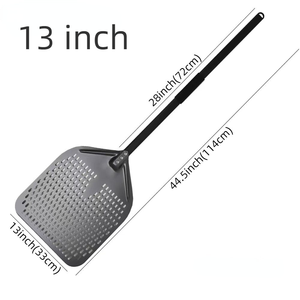 Anygleam Pizza Shovel 33 cm x 114cm Dark Grey for Perforated Peel with Metal Handle Oven Turning Baking Accessory-Spatula and Shovel-PEROZ Accessories