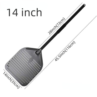 Anygleam Pizza Shovel 35 cm x 116cm Dark Grey for Perforated Peel with Metal Handle Oven Turning Baking Accessory-Spatula and Shovel-PEROZ Accessories