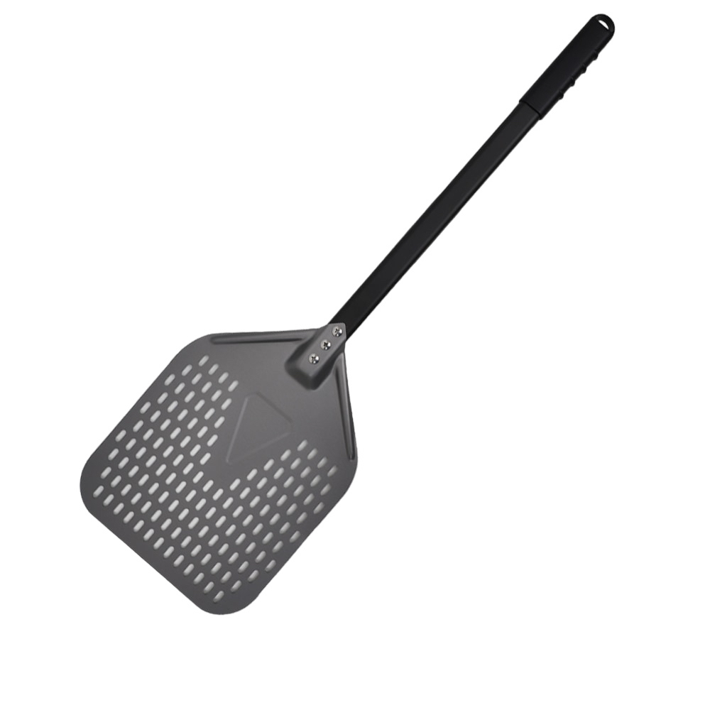 Anygleam Pizza Shovel 25cm X 81cm Dark Grey for Perforated Peel with Metal Handle Oven Turning Baking Accessory-Spatula and Shovel-PEROZ Accessories