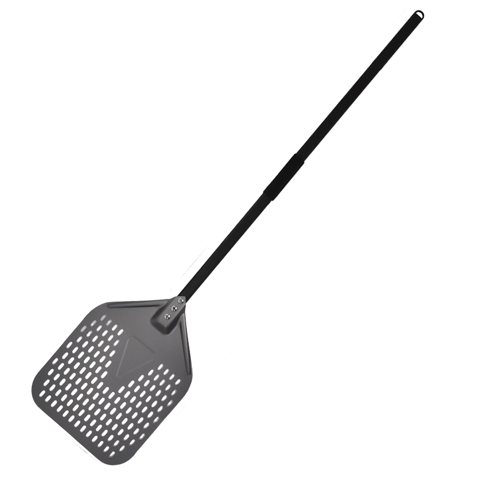 Anygleam Pizza Shovel 25cm X 121cm Dark Grey for Perforated Peel with Metal Handle Oven Turning Baking Accessory-Spatula and Shovel-PEROZ Accessories