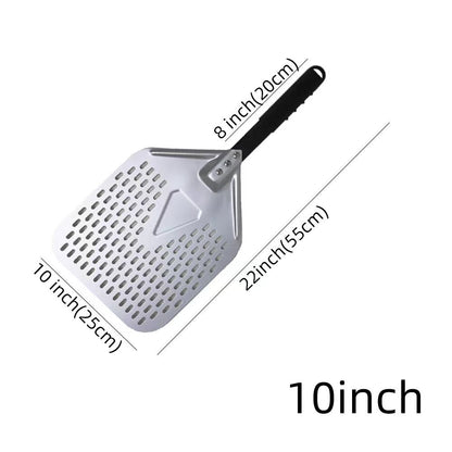 Anygleam Pizza Shovel 25cm X 55cm Silver for Perforated Peel with Metal Handle Oven Turning Baking Accessory-Spatula and Shovel-PEROZ Accessories