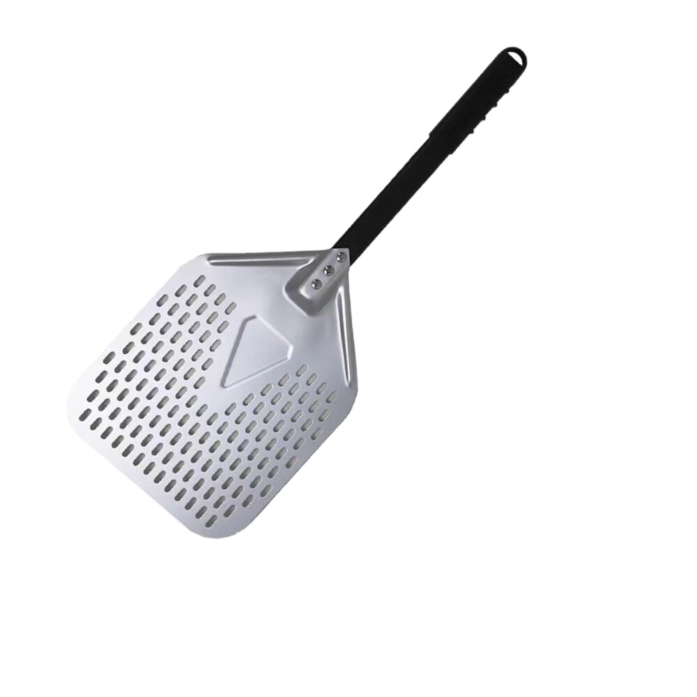 Anygleam Pizza Shovel 25cm X 66cm Silver for Perforated Peel with Metal Handle Oven Turning Baking Accessory-Spatula and Shovel-PEROZ Accessories