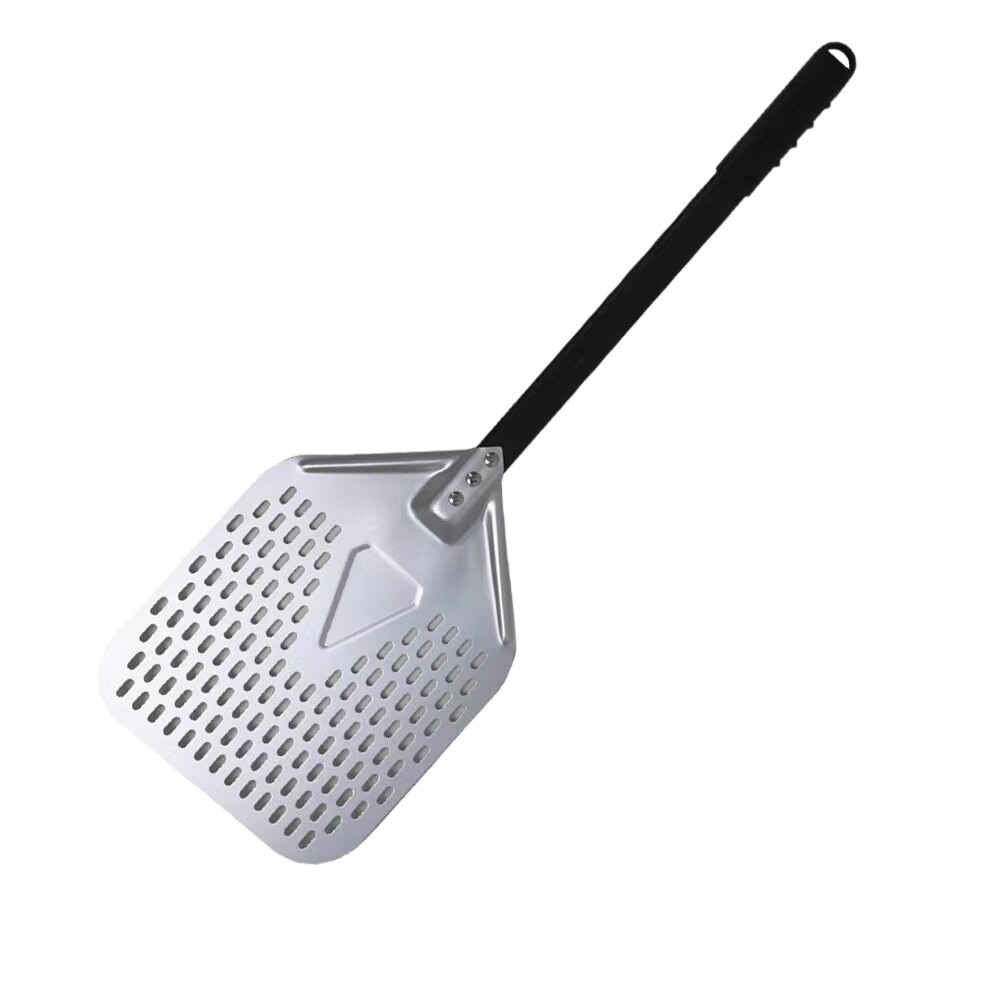 Anygleam Pizza Shovel 25cm X 81cm Silver for Perforated Peel with Metal Handle Oven Turning Baking Accessory-Spatula and Shovel-PEROZ Accessories