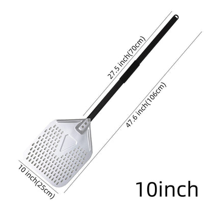 Anygleam Pizza Shovel 25cm X 106cm Silver for Perforated Peel with Metal Handle Oven Turning Baking Accessory-Spatula and Shovel-PEROZ Accessories