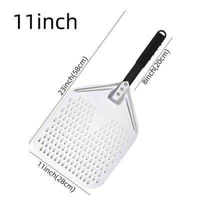 Anygleam Pizza Shovel 28cm X 58cm Silver for Perforated Peel with Metal Handle Oven Turning Baking Accessory-Spatula and Shovel-PEROZ Accessories