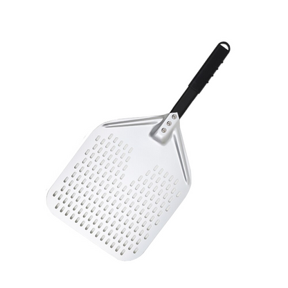 Anygleam Pizza Shovel 35 cm X 64cm Silver for Perforated Peel with Metal Handle Oven Turning Baking Accessory-Spatula and Shovel-PEROZ Accessories
