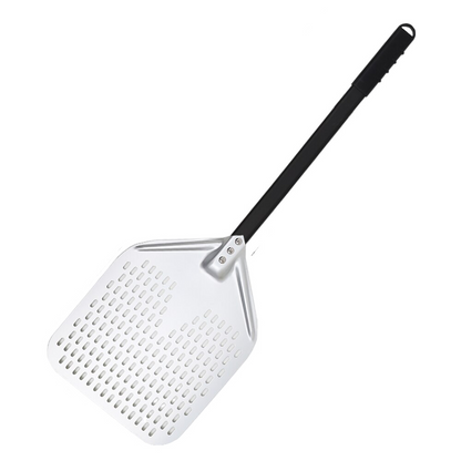 Anygleam Pizza Shovel 33 cm X 89cm Silver for Perforated Peel with Metal Handle Oven Turning Baking Accessory-Spatula and Shovel-PEROZ Accessories