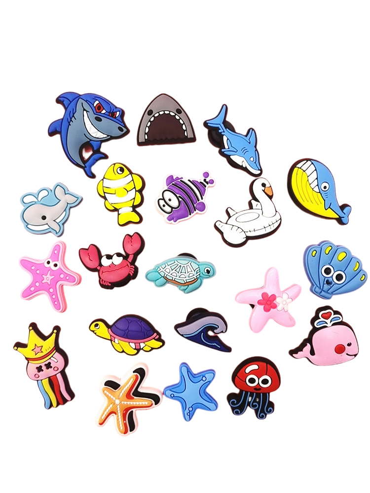 Anykidz 20Pcs Random Colors Sea Turtle Shoe Charm Accessories Jeans Clogs Pendants Designer Ornament Jibbitz for Crocs-Shoe Accessories-PEROZ Accessories